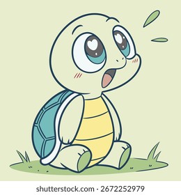 Grüne Schildkröte Cartoon, Vektorgrafik-Design 
