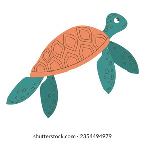green turtle design over white