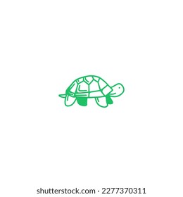 green turtle doodle illustration vector