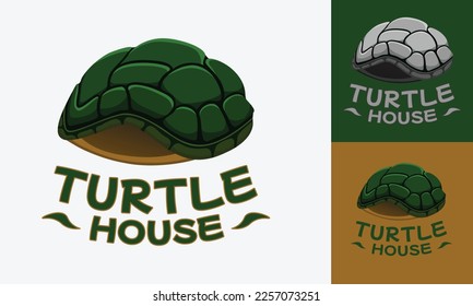 El logotipo de la casa de la tortuga verde significa duro, duradero y duradero, adecuado para la construcción de logotipos de tienda, logotipos de propiedad y logotipos de los productos de construcción.