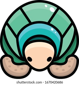 Green turtle, illustration, vector on white background.