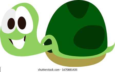 Green turtle, illustration, vector on white background.