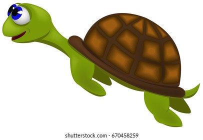 Green turtle in a jump