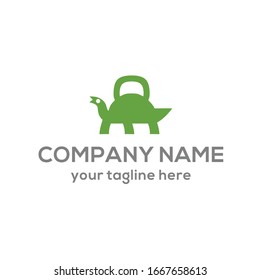 green turtle kettle vector logo
