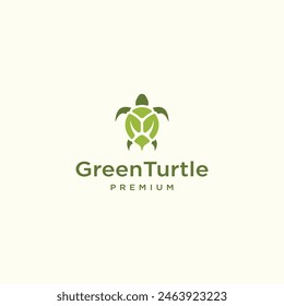 Green turtle logo design template flat vector