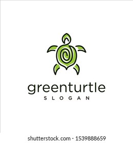 Green Turtle Logo Design Vector