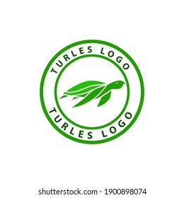 green turtle logo. flat logo for turtle protection.