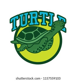 green turtle logo isolated on white background,  vector illustration
