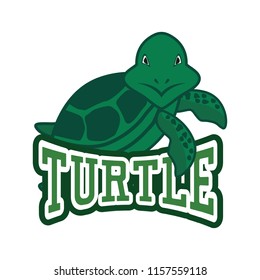 green turtle logo isolated on white background,  vector illustration