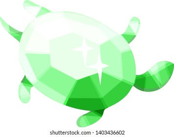 green turtle, low poli, decoration