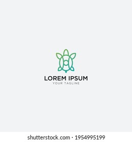 tortuga verde y logotipo natural moderno
