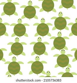 Green turtle on a white background