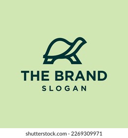 green turtle simple line icon logo vector design, modern logo pictogram design of tortoise pet