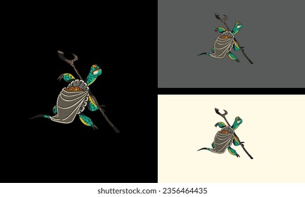 green turtle vector illustration mascot design
