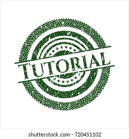 Green Tutorial distressed rubber seal with grunge texture
