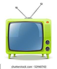 Icono de conjunto de TV verde