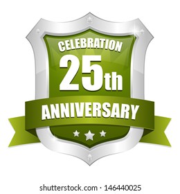 Green twenty five year anniversary seal