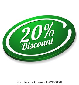 Green twenty percent discount button