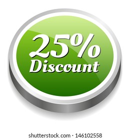 Green twenty-five percent discount button