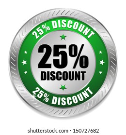 Green twenty-five percent discount button