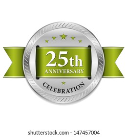 Green twenty-five year anniversary seal
