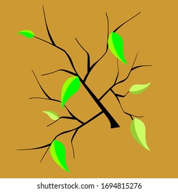 Green twig and leaf design