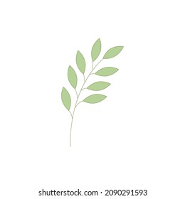 Diga verde con hojas. Elemento para diseño, logotipo, banner. Vector.
