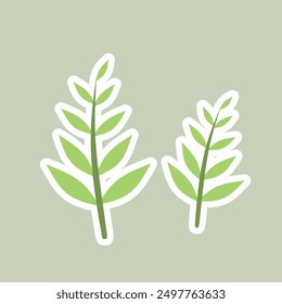 Green Twigs and Branches with Flat design