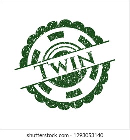 Green Twin distressed rubber grunge seal