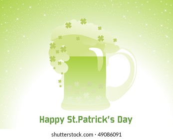 green twinkle star background with decorated patric day mug