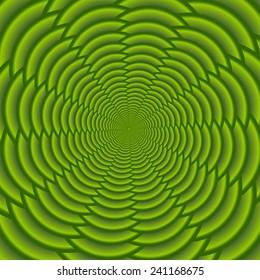 Green twisted and ribbed abstract flower background