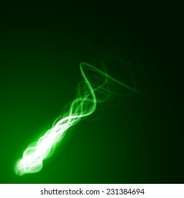 green twister meteor abstract