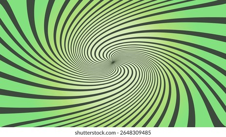 Green twisting hypnotic spiral pattern with optical illusion effect