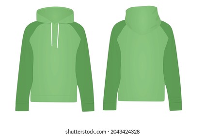 Green two colored hoodie. vector