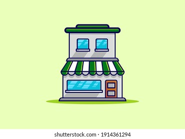 Green two floors store building design