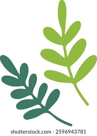Green two Leaves Illustration design