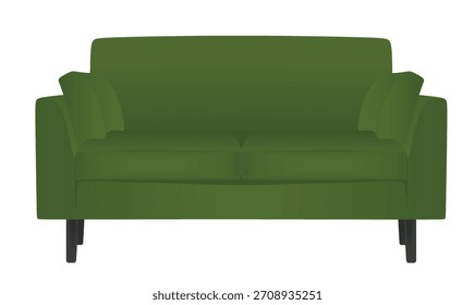 Sofá cama verde de dos Vacantes, Vector	
