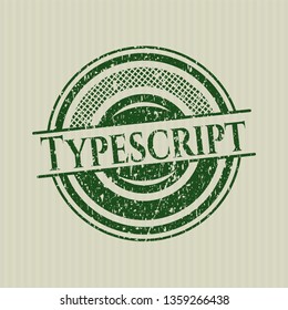 Green Typescript distressed rubber seal with grunge texture