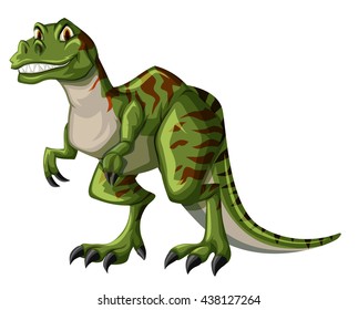 Green tyrannosaurus Rex on white background illustration