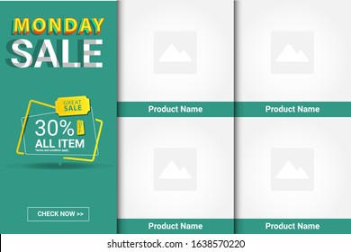 Green ui design ads banner template app or website e commerce vector eps 10