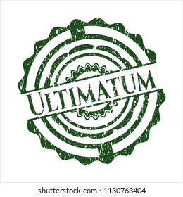 Green Ultimatum distressed rubber seal with grunge texture