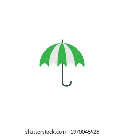 Green umbrella cartoon vector on a white background