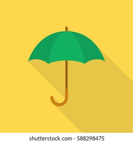 Green umbrella icon. Vector