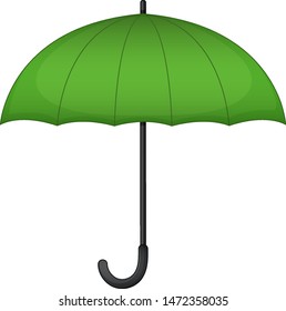 Green umbrella on white background illustration