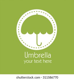 green umbrella on a white background