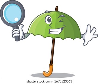 Green umbrella in Smart Detective picture character design