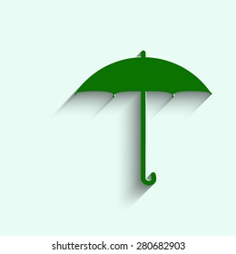 Green Umbrella vector icon