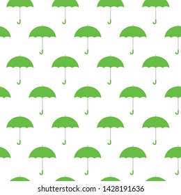 Green umbrellas seamless background pattern vector illustration.