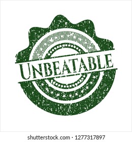 Green Unbeatable distress grunge style stamp