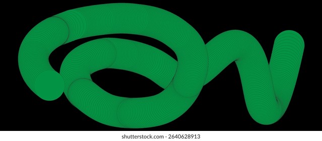 A green unbroken minimalist doodle style illustration on a dark background. Repeating cheerful circles create a visual rhythm. vectors 
